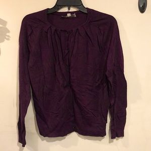 Plum Loft pleated cardigan
